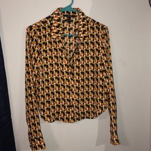 Long sleeve forever 21 printed top. (NEVER WORN)